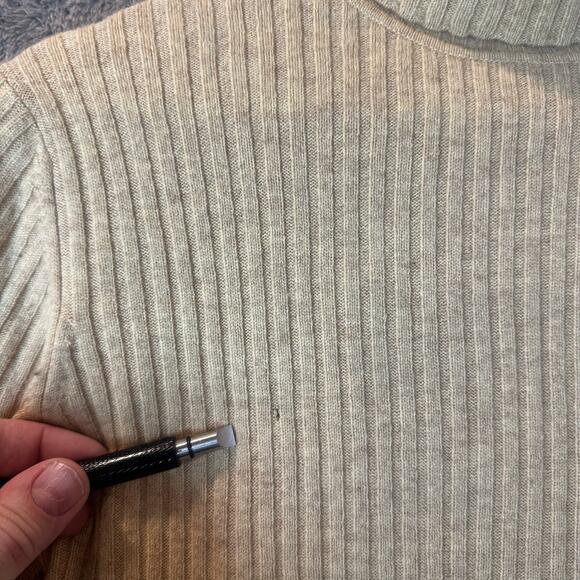 Forte Cashmere Ribbed Turtleneck Sweater M Medium Vintage - Picture 6 of 10